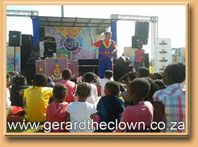 Gerard doing a show in Soweto
